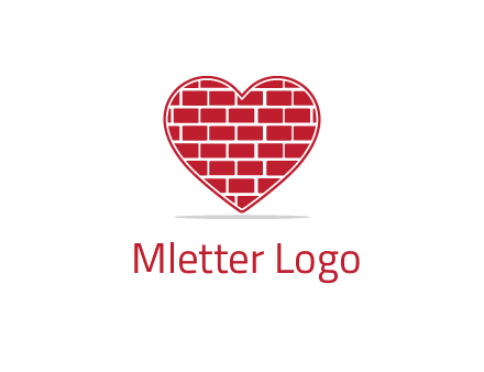 brick pattern inside heart