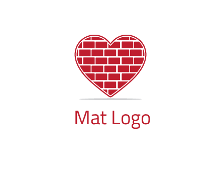 brick pattern inside heart