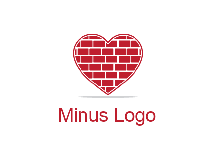 brick pattern inside heart