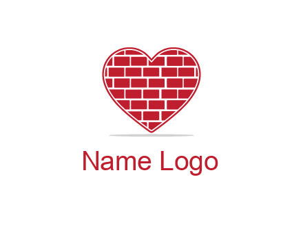 brick pattern inside heart