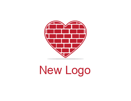 brick pattern inside heart