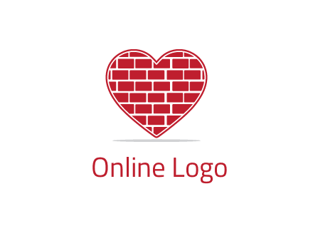 brick pattern inside heart