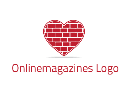 brick pattern inside heart