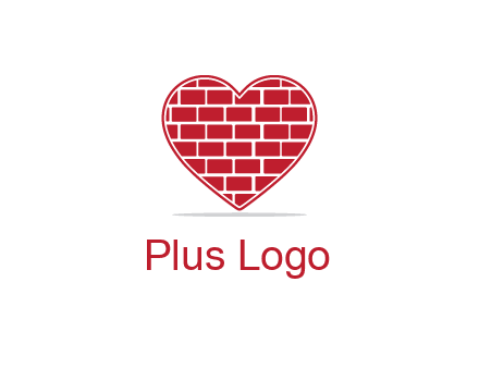 brick pattern inside heart