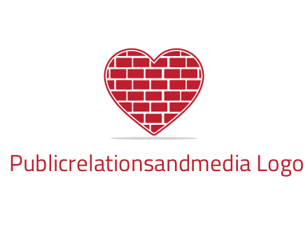 brick pattern inside heart