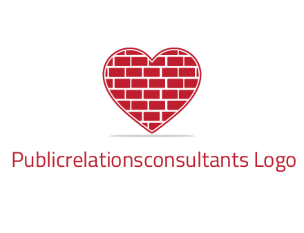 brick pattern inside heart