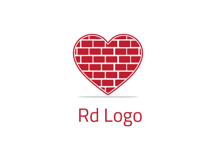 brick pattern inside heart