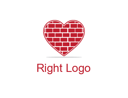 brick pattern inside heart