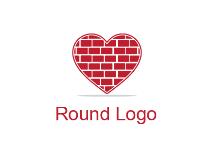 brick pattern inside heart