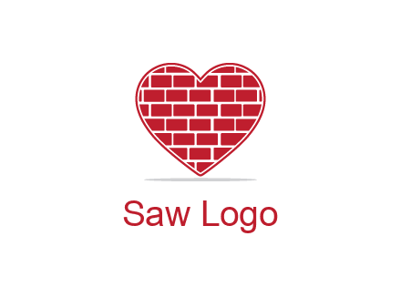 brick pattern inside heart