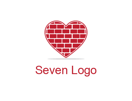 brick pattern inside heart