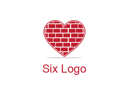 brick pattern inside heart
