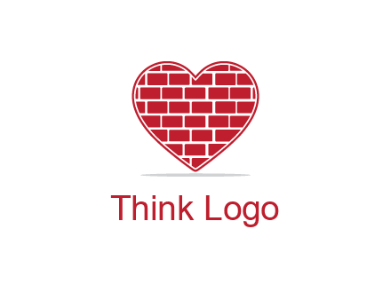 brick pattern inside heart
