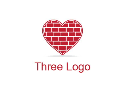 brick pattern inside heart