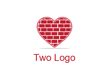 brick pattern inside heart