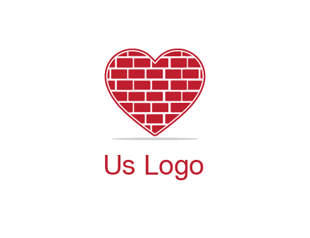 brick pattern inside heart