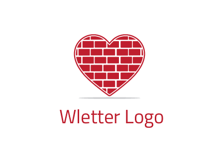 brick pattern inside heart