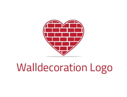 brick pattern inside heart