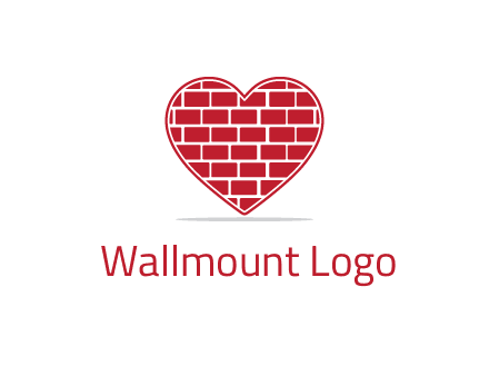 brick pattern inside heart