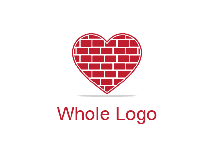 brick pattern inside heart