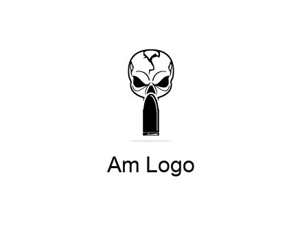 skull with bullet