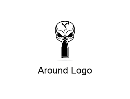 skull with bullet