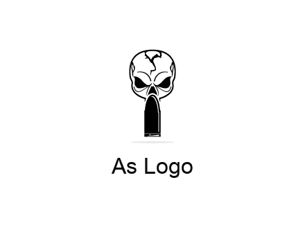 skull with bullet