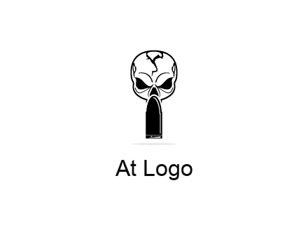 skull with bullet
