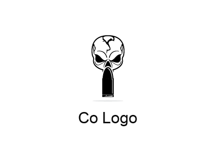 skull with bullet