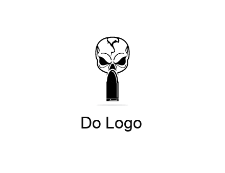 skull with bullet