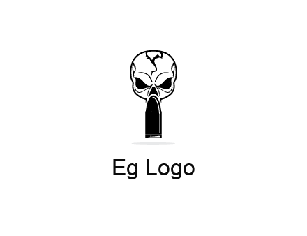 skull with bullet