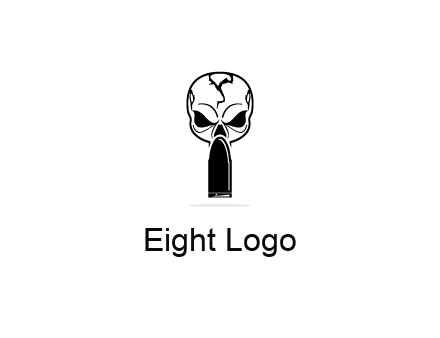 skull with bullet