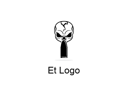 skull with bullet