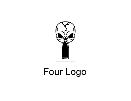 skull with bullet