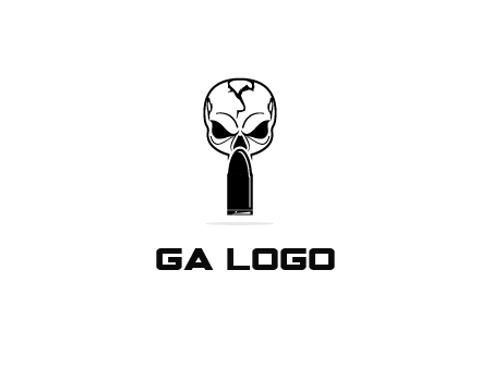 skull with bullet