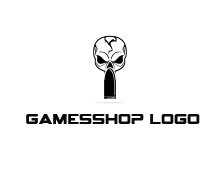 skull with bullet