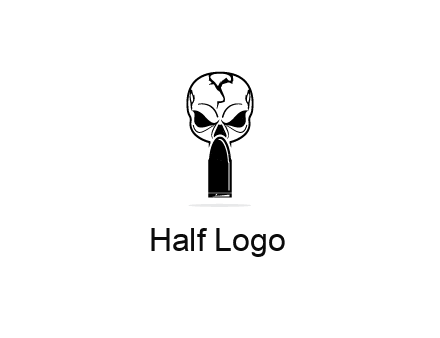 skull with bullet