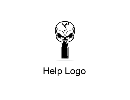 skull with bullet