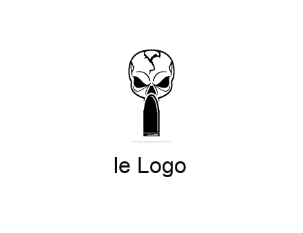 skull with bullet