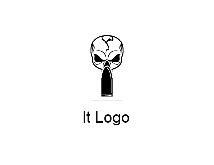 skull with bullet