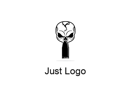 skull with bullet
