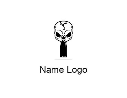 skull with bullet