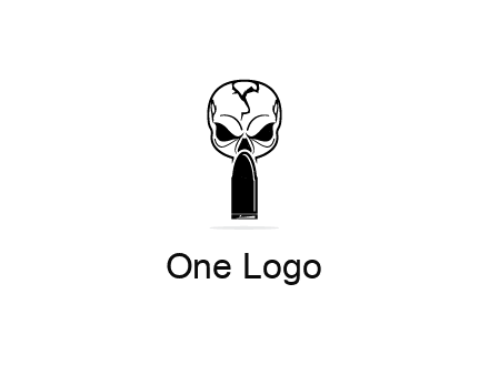 skull with bullet