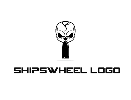 skull with bullet