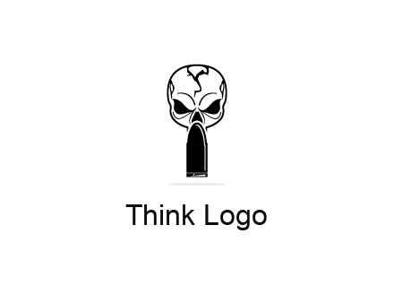 skull with bullet