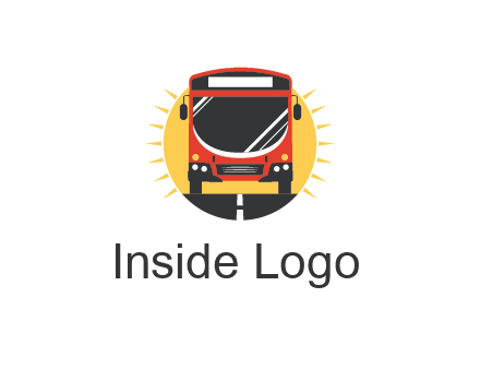 sun behind bus