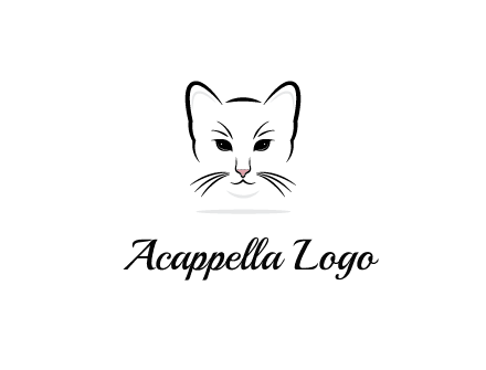 negative spacing line art cat face