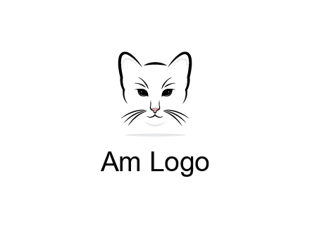 negative spacing line art cat face