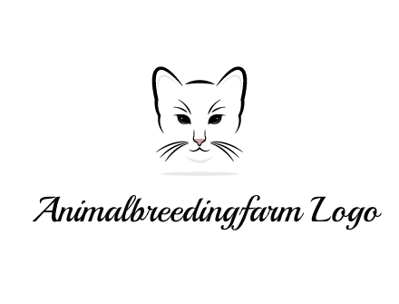 negative spacing line art cat face