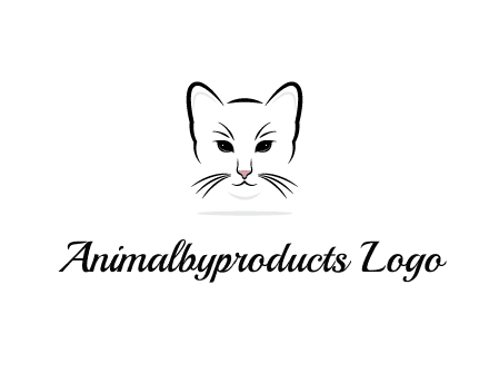 negative spacing line art cat face